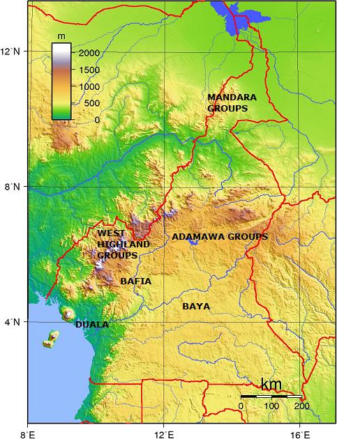 cameroon - ethnic groups + topography