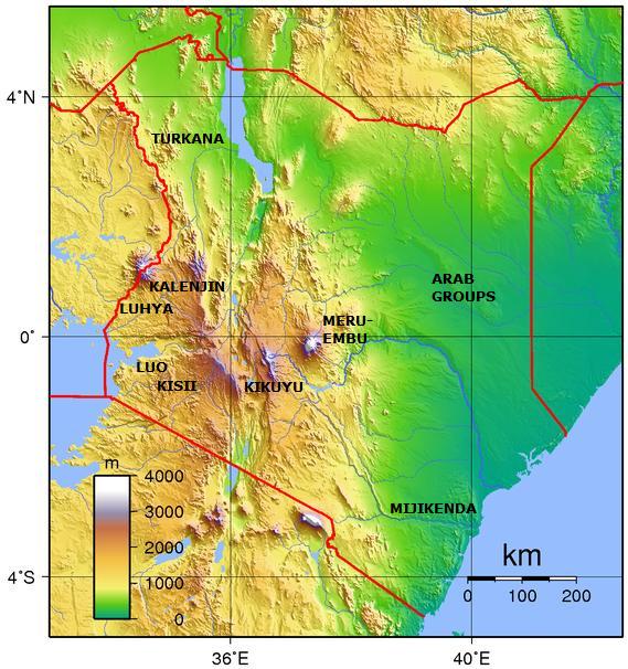 kenya - ethnic groups + topography